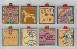 8 RARE PINS PIN'S .. TOBACCO WINTERMANS INDIAN CHEYENNE DESIGN VINTAGE SET ~US - Picture 1 of 1
