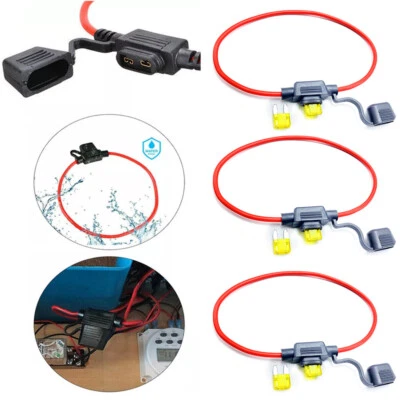 1PCS Mini Blade Fuse Holder Splash Proof 20A 14 AWG Cable In Line Car Auto LOT ~ - Image 1 of 4