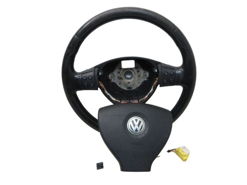 Lenkrad Leder Schwarz Multifunktion passt für VW GOLF V VARIANT (1K5) 2.0 TDI - Bild 1 von 4