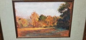 Original Pastel Painting Autumn Woods Scene - Picture 1 of 8