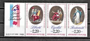 FRANCIA 1989 BICENTENARIO DE LA REVOLUCIÓN FRANCESA tríptico con viñeta Y&T#2576 MNH - Imagen 1 de 1