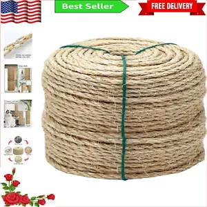 Natural Sisal Fiber Rope for Cat Scratcher Repair and DIY Cat Tree - 4mm, 164ft - Picture 1 of 10