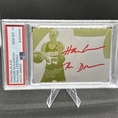 Hakeem Olajuwon Immaculate PSA GEM 10! Printing plate 1/1 RARE the dream auto 💎 - Image 1 of 2