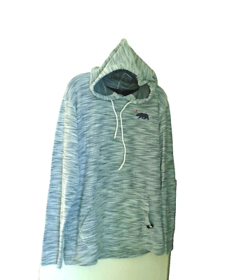 DIKOTOMY AZUL BLANCO TEJIDO CALIFORNIA BEAR SUDADERA CON CAPUCHA TOP PARA HOMBRE TALLA XL Foto 1 de 4