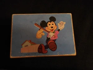 Disney Mickey Mouse Schmid Wooden Music Box Plays "Take Me Out to the Ballgame" - Picture 1 of 5