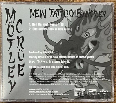 Mötley Crüe New Tattoo Sampler 2trk US Promo CD Single 2000 BYDJ-78126-2 - Image 1 of 2