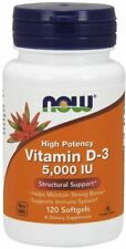 NOW Vitamin D-3 5000iu 120 Softgels IMMUNE FUNCTION, STRONG BONES & TEETH