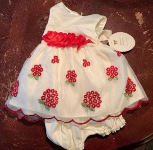 Holiday Red Floral Dress Formal Dressy Wedding American Princess 12M - Picture 1 of 12