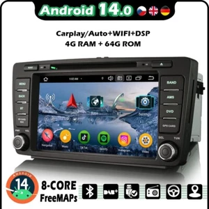 8-Kern Android 14 Autoradio Navi DVD FM Skoda Octavia Superb Yeti Rapid Roomster - Bild 1 von 18