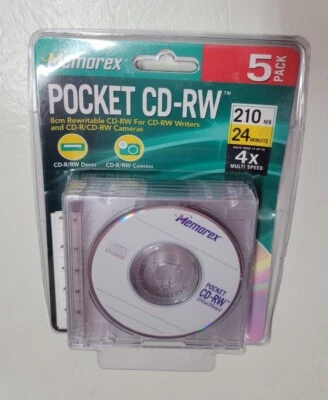 MEMOREX Pocket CD-RW 1 Pack Of 5 210 Mb 24 Min - Image 1 of 4