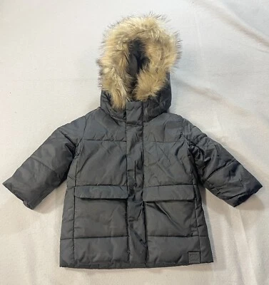 Gap Toddler Jacket 18-24 Black Storm Cuffs Water Resistant Fleece Puffer Jacket - Image 1 of 4