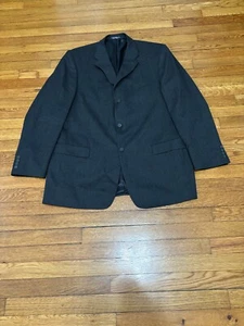 Perry Ellis Portfolio Men’s Blazer Jacket Size 44L Gray Wool 3 Button Sport Coat - Picture 1 of 6