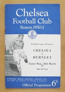 CHELSEA v BURNLEY 1950/1951 *VG Condition Football Programme* - Picture 1 of 2