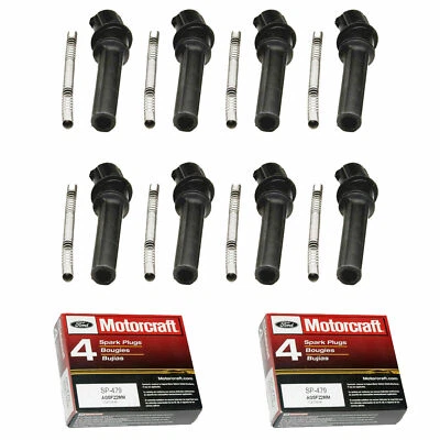 10 Coil Boots and Motorcraft Spark Plugs For 99-2004 FORD F-450 SUPER DUTY V10  - Image 1 of 3