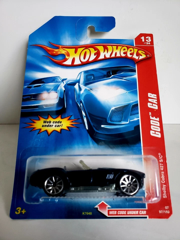 2007 Hot Wheels Shelby Cobra 427 S/c Dark Blue 97/180 Code Cars #13 K7648