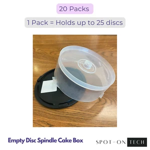 Twenty (20) Empty CD DVD BluRay Storage Cake Box Case with Spindle - Picture 1 of 4