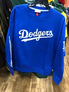 SUDADERA DE CUELLO REDONDO LOS ANGELES DODGERS THERE & BACK PARA HOMBRE MITCHEL & NESS ROYAL - Imagen 1 de 6