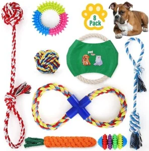8 Dog Toys Aggressive Chewers Puppy chew Toys for Dogs Rope Dog Toy - Picture 1 of 7