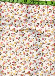 Animal Quackers for Kim's Cause Cream Floral 100% Cotton Quilt Fabric 1/2 Yd - Picture 1 of 1