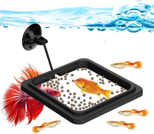 Fish Feeding Ring Square Floating Feeder with Suction Cup for Betta Goldfish - Picture 1 of 7