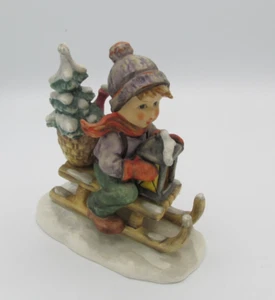Hummel 396 Ride Into Christmas 1971 TMK-4 LARGE size 6 in Boy on Sled - Picture 1 of 6