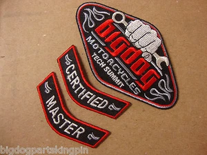 BIG DOG MOTORCYCLES OEM TECH SUMMIT PATCH SET OF 3 MASTER CERTIFIED EMBROIDERED - Picture 1 of 3