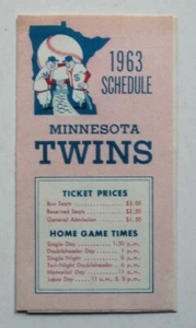 1963 Minnesota Twins Schedule Mileage DS Gas Met Stadium - - Picture 1 of 3
