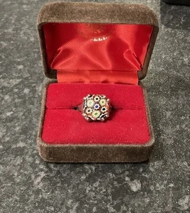 Vintage Caithness Ring Gr. N 925 Sterling Silber Millefiori Glas Chunky 70er Jahre - Bild 1 von 6