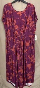 New Terra & Sky Criss Cross Knit Dress Pockets Plus Size 2X (20W-22W) Tie Waist - Picture 1 of 12