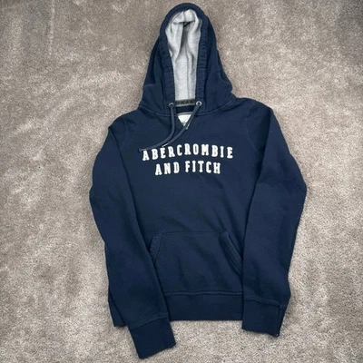 Abercrombie & Fitch Navy Blue Hoodie y2k Size L Womens Thermal Lined Hood - Image 1 of 4