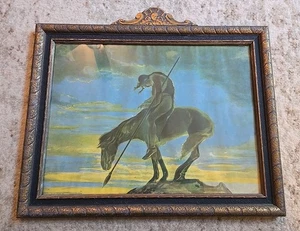 Antike "End of Trail" Lithographie Columbian Colortype Co. Chicago GERAHMT! - Bild 1 von 6