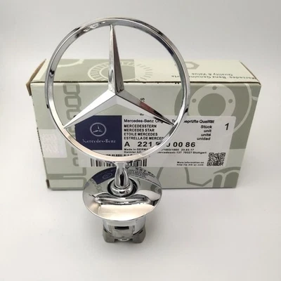 Fit For Mercedes Benz S E C 44mm Front Hood Ornament Mounted Emblem SILVER C300 Foto 1 de 4