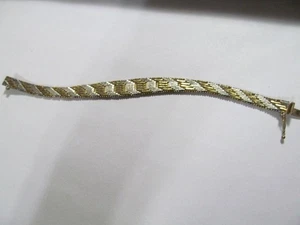 Milor Bi-Color Gold over Sterling Chain Bracelet 7" Length Italy - Picture 1 of 3