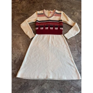 1970s RARE EUC Vintage R2 Sweater Dress Size 9 Long Sleeve Wool Blend Hong Kong - Bild 1 von 9