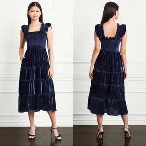Hill House Home Ellie Nap Kleid Navy Samt Größe XS - Bild 1 von 9