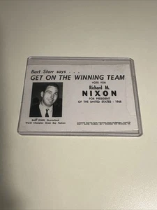 Bart Starr Says Vote For Richard Nixon 1968 Autogramm 3x5 Karteikarte signiert - Bild 1 von 6
