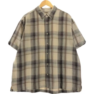 Vintage Centro Check Pattern Short Sleeve Ramie and Rayon Box Shirt Men's Si... - Picture 1 of 5