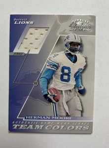 2001 DONRUSS CLASSICS - TEAM COLORS - HERMAN MOORE LIONS TRIKOT #TC-41 - Bild 1 von 2