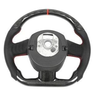 _Carbon Fiber Steering Wheel Perforated Leather Red Stitching For S4 S5 - Bild 1 von 22
