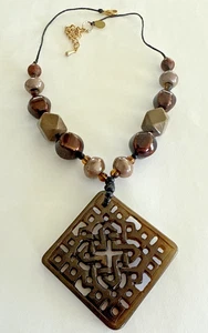 Teresa Goodall Carved Stone Pendant Necklace - Picture 1 of 6