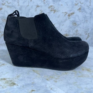 Zapatos Chocolat Azul Mujer Talla 7M Negros Gamuza Cómodos Cuña Plataforma Botines - Imagen 1 de 13