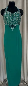 Alyce Designs Vintage Cocktail Evening Prom Sequin Embroidered Maxi Dress - Picture 1 of 6