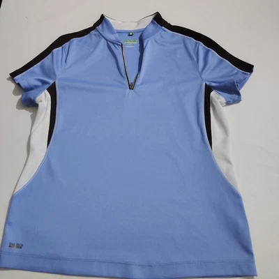 Tail Tech 女式高尔夫/网球白色蓝色棕色无袖上衣,尺寸 M,全新 — 第 1/4 张图片