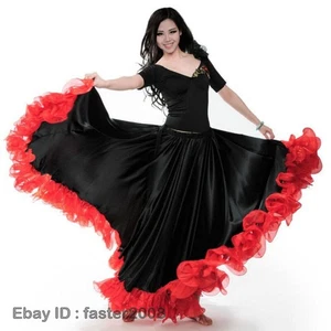 Flamenco Modern Tanz Swing Rock Rüschen Elastische Taille Ballsaal Kostüm Slim Fit - Bild 1 von 7