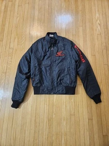 Vintage 70s 80s Hondaline Honda Black Biker Bomber Jacket Made In USA Size S - Picture 1 of 9