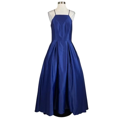 Betsy & Adam Women's Formal Dress Size 12 Blue Satin High-Low Evening Gown - Image 1 of 4