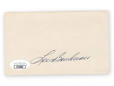 Lou Boudreau Signed Autographed 3X5 Index Card Indians Hall of Famer JSA CF45596 - Image 1 of 2