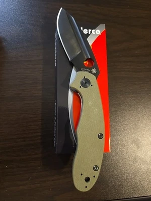 Spyderco Schempp Tuff Knife OD Green/Titanium Cruwear DLC, C151GODTIPBK Disconti - Image 1 of 4