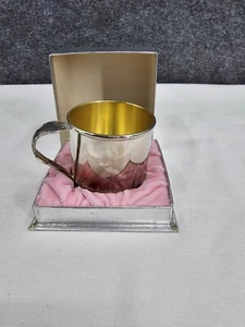 Tazza Battesimo Community Silverplate Oneida Vintage Bimbo Manico Cucchiaio - Foto 1 di 10