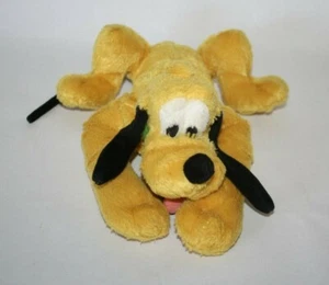 VTG Disney Plush Pluto Dog Green Collar Bean Bag Body Yellow Stuffed Animal 8" - Picture 1 of 6